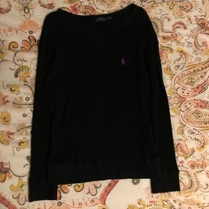 Women’s black Ralph Lauren waffle knit sweater